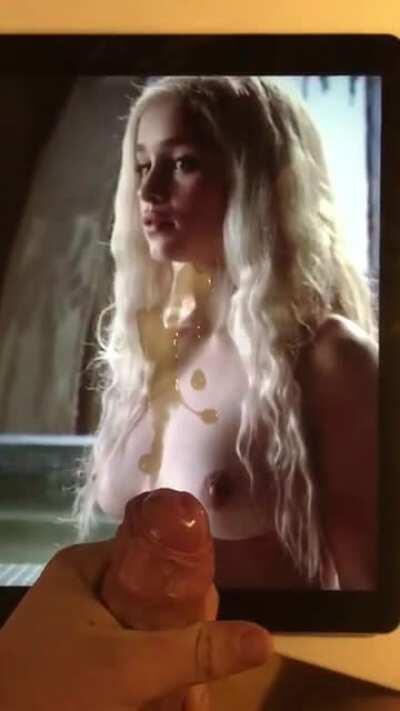 Another bud jerkin his big hard cock 4 Emilia Clarke and covering her perfect face and tits in cum - If u want 2 b fed celeb pics and porn vids - can show off - and do cum tributes- add hertsgirls on k1k!!! Second screen required