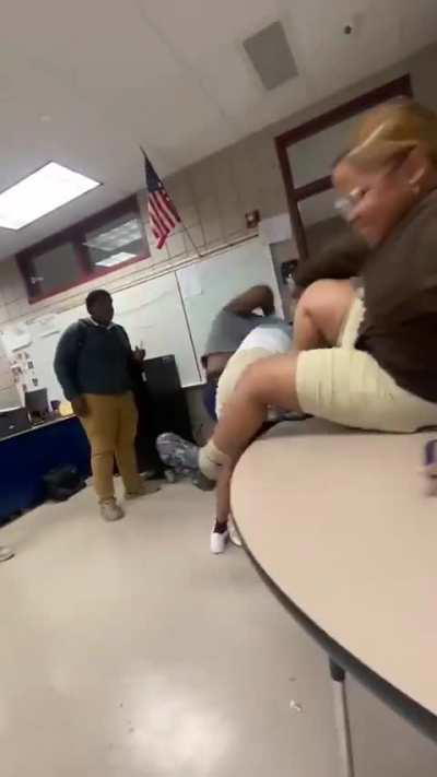 2 girls fighting for god knows what at my school