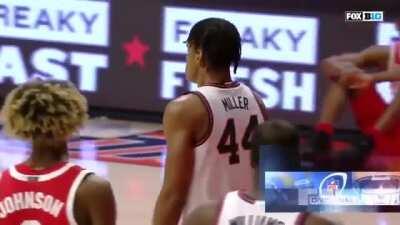 The ad board makes it seem like the player is sliding on the floor