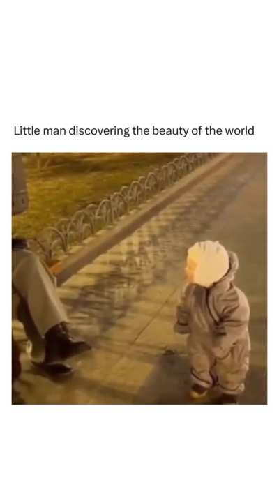 Little man discovering the beauty of the world