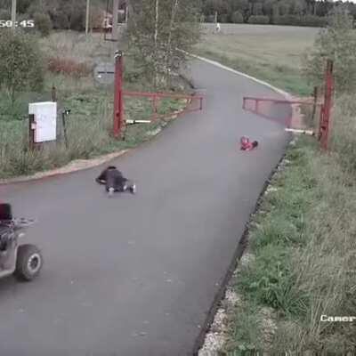 Going too fast through the gate!