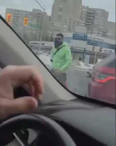Putin supporters attacking Ukrainians in Toronto, Canada.