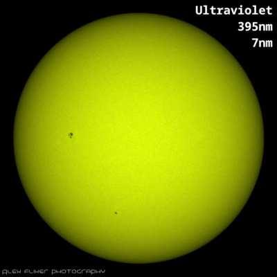 Sun in infrared / green / ultraviolet