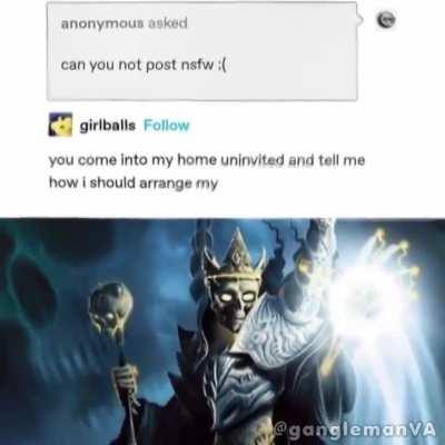 You come into MY HOME uninvied, and tell me how I should arrange my furniture? What a fool you are. SKELETON DIVINE DEATH BLAST!