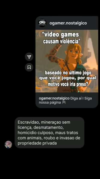 Seguindo essa lógica quais são os seus crimes?