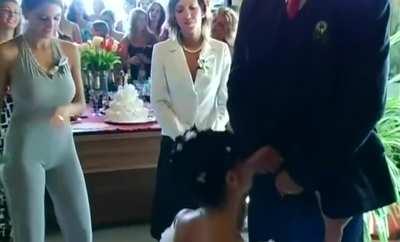 You may blow the groom