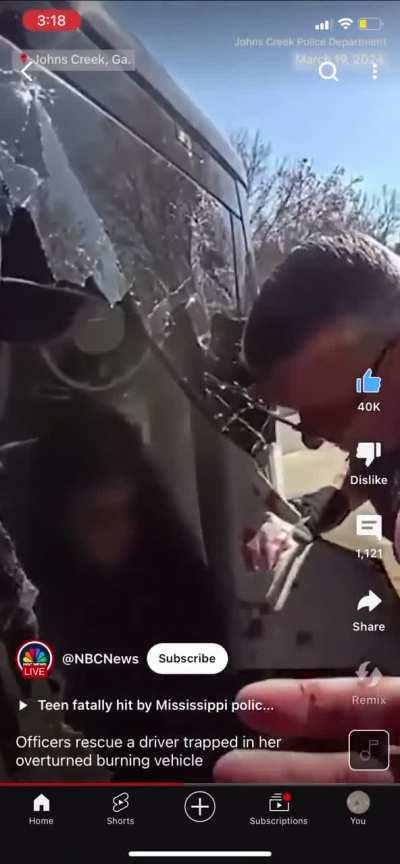 Lady flips truck pretty bad, then hides something from police