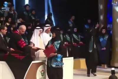 UAE's minister of tolerance and coexistence when sees a woman having fun during her graduation