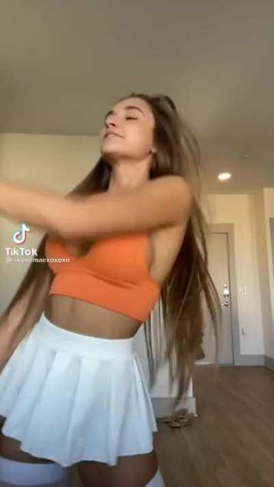 Long hair, short skirt