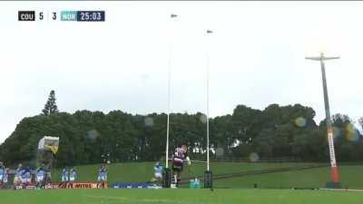 Rugby player catches his own missed conversion
