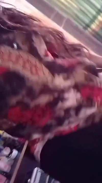 showing her hidden treasures