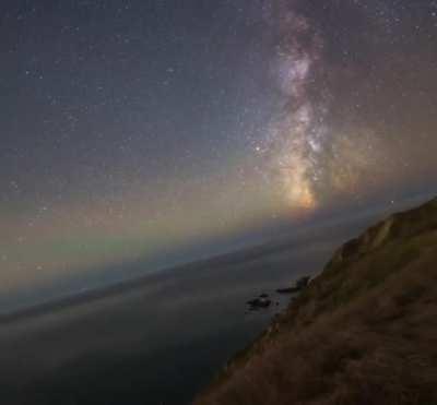Milky Way stabilized shows the Earth is spinning through space