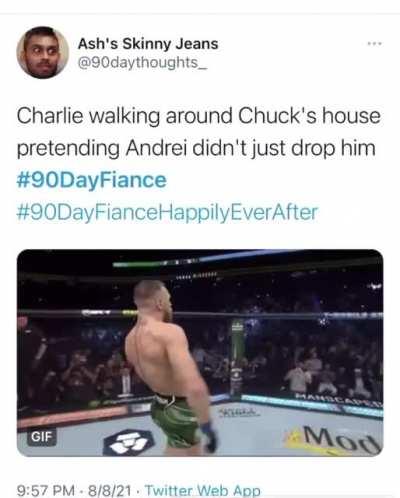 When Charlie said that Andrei only dropped him once. Once is enough bro.