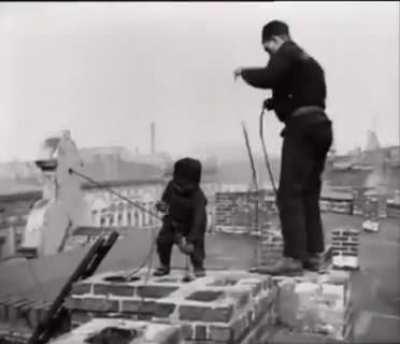 Footage of a 3 year old chimney sweep from the 1930s