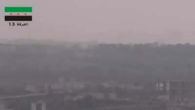 FSA 13th Division TOW ATGM strike destroys a Syrian Army BMP at Wadi al-Deif checkpoint, Idlib Governorate, Syria (14 Dec 2014)