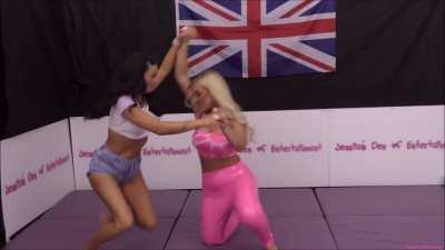 Jess Nova Spanks, Wedgies, Facesits, and Stinkfaces Holly Mason during their recent Bra & Panties Match! | (JDoE Wrestling-Federation)