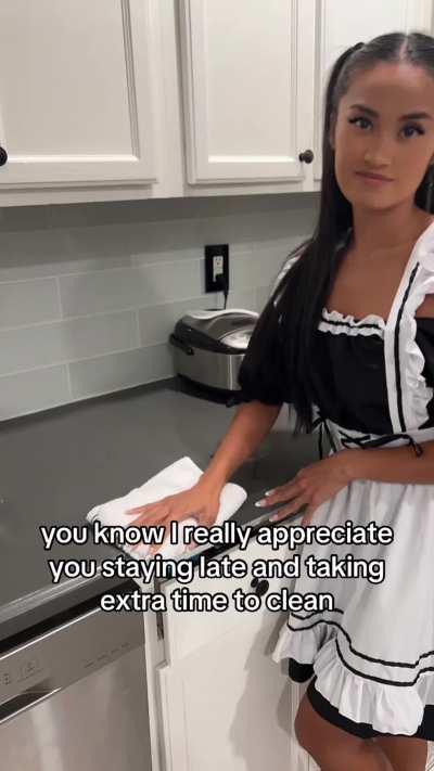 Spank me, Daddy while i'm cleaning