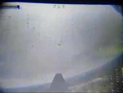 Full length video showing Ukrainian kamikaze drone take off in Bakhmut, travel it’s long path out of the city to a Russian trench, and strike a Russian soldier in the trench