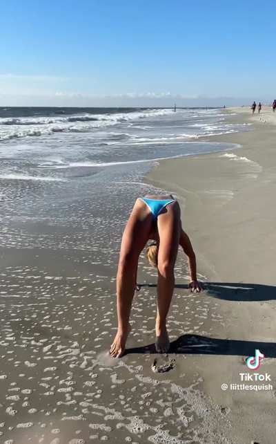 Innocent girl at the beach! 