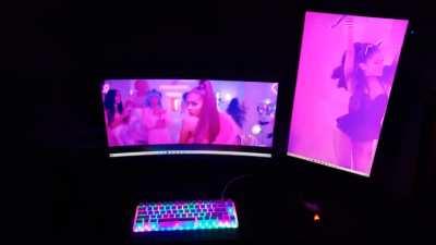 Not sure if allowed but this is my dual monitor wallpaper set-up.