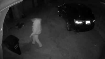 My mom sent me this security footage of my boyfriend falling down drunk at her house and I can’t stop laughing