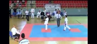 Armenian contestant punches Azerbaijani counterpart after losing in Karate championship held in Batumi