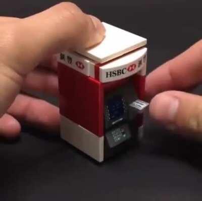 Functional ATM made from lego... that 'pays' in lego bricks