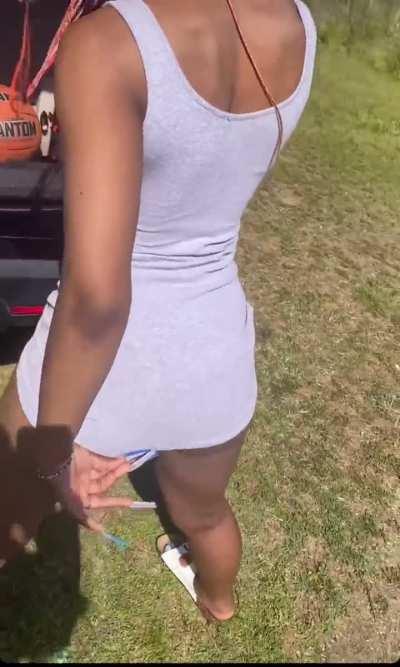 Upskirt ebony 