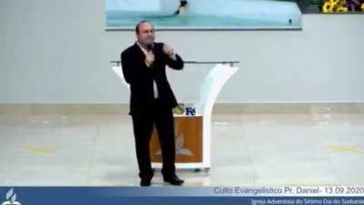 Cat overrunning a church to... swim?