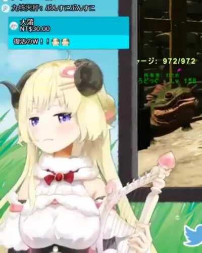 Angry sheep makes a cute noise