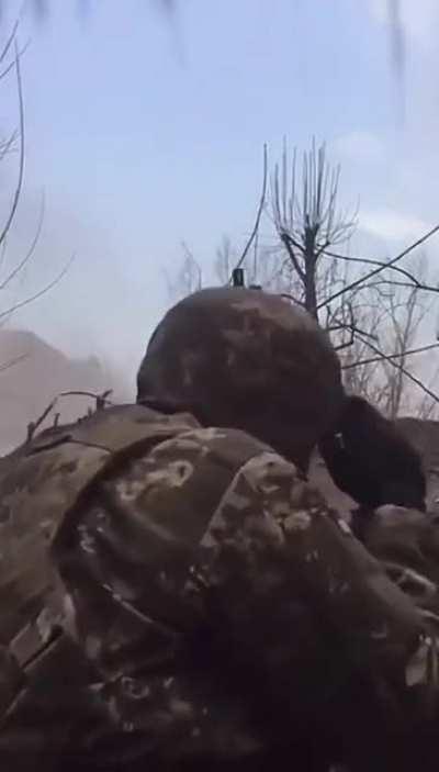 Ukrainian soldiers hold a trench in some of the most intense footage of the war