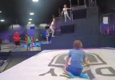 kid runs into landing zone