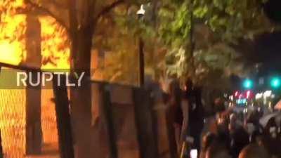 Footage of the person who threw an IED at the Federal Courthouse in Portland