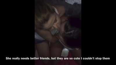 Your daughter’s drunk friends blow you during a sleepover