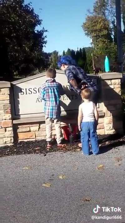 Her son vandalized a community project and she made him clean it up