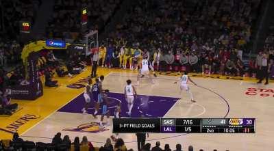 [Highlight] Lebron goes iso, sidesteps, shoots the three and hits the side of the backboard