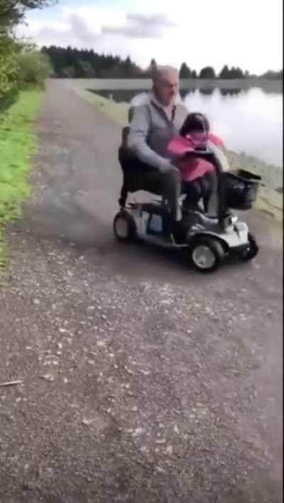Let the 4 year old drive around with grandpa