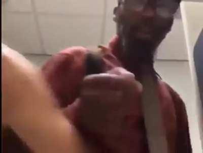 Live streamer tries to block elderly man from using the sink