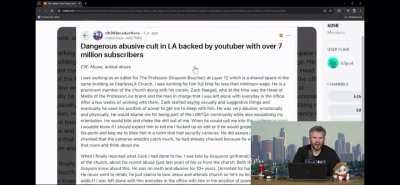 For over a year I've been trying to get someone to cover my story of abuse/SA while working for a youtuber to save others from this cult and Ethan from h3 finally did! Unfortunately, he was super insensitive about the most traumatizing experience of my li