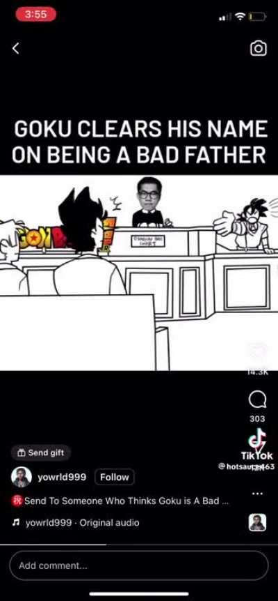 Goku clears his name of being a bad father