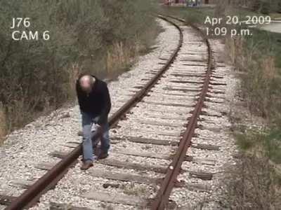 Man gets hit by a train