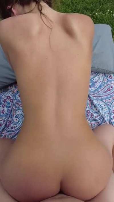 Fucking in the backyard so the neighbors can listen to my moans [OC][GIF]