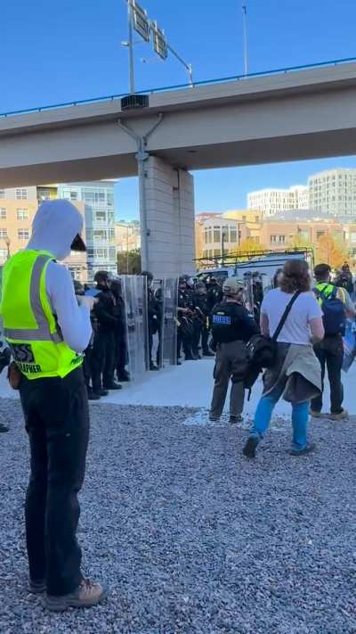 Shortly after this dpd starting gassing and pushing people