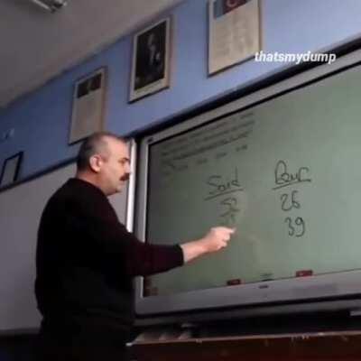 Our math teacher and the class were trying so hard to find the correct anwer for a question and it finally happened.