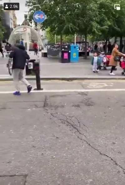 Blocking the road and goading pub goers