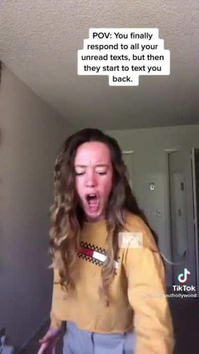 I guess the vicious cycle of hating yourself for procrastinating returning people's texts begins again