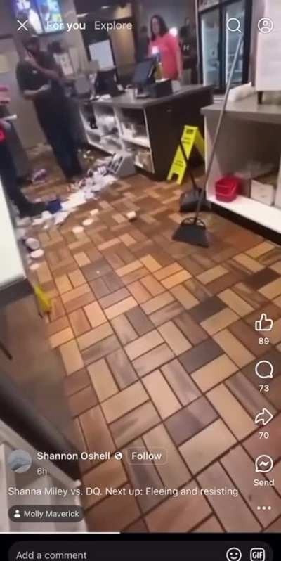 Lady trashes DQ and freaks out 