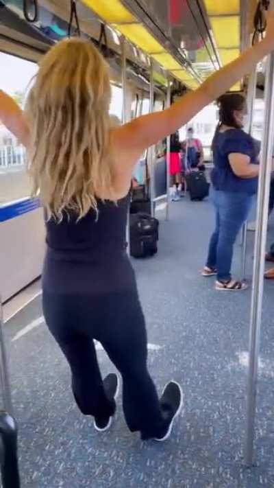 Found one in the wild. Acting like no one else is on the train