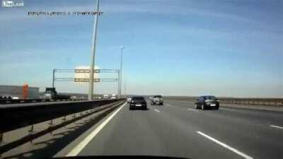 Standing in the middle of the freeway