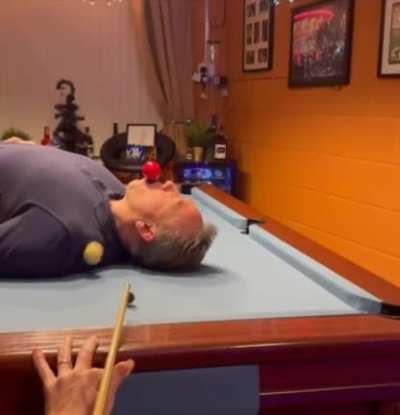 Fooling around on the pool table